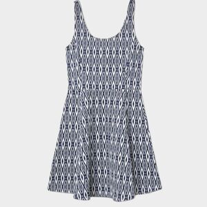 H&M NWT Tribal Tank Dress 6 Ikat Print Summer Sundress Fit & Flare Skater Boho